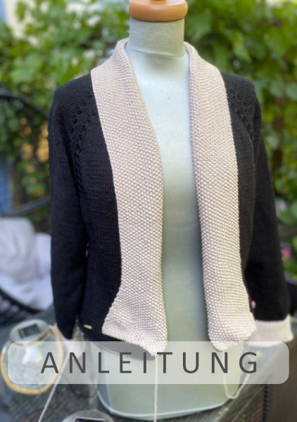 Strickjacke White Collar | Einzelanleitung | Wolle Merino Cotton 135  | Stricken | Sylvie Rasch