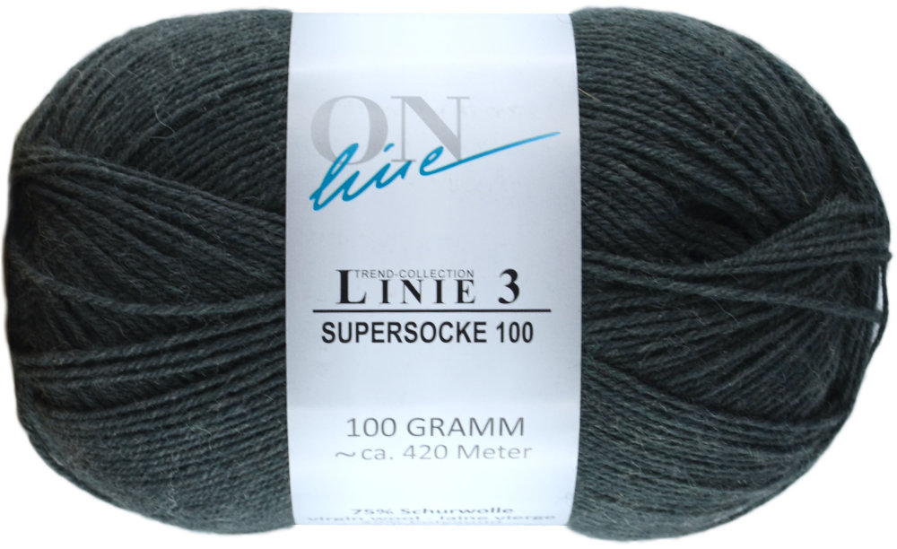 Supersocke 100 Linie 3 Uni 4-fach von ONline 0062 - anthrazit