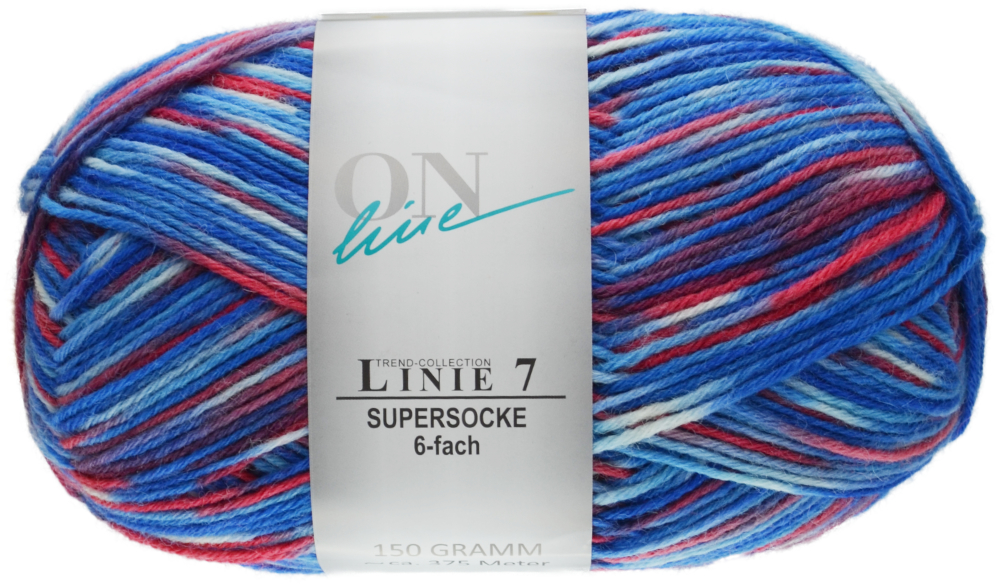 Supersocke 6-fach Color ONline Linie 7 0705 - blau / rot