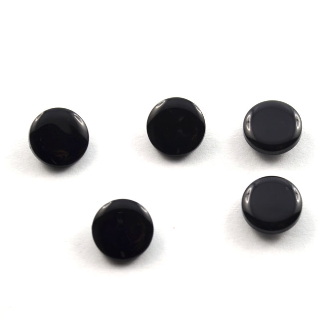 Modeknopf schlicht / glänzend 13 mm schwarz von Dill