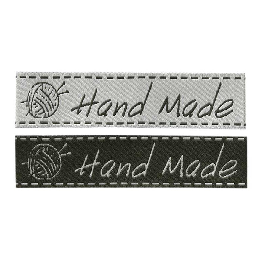 Label "Hand Made" ca. 1,0 x 6,0 cm farbig 2 St