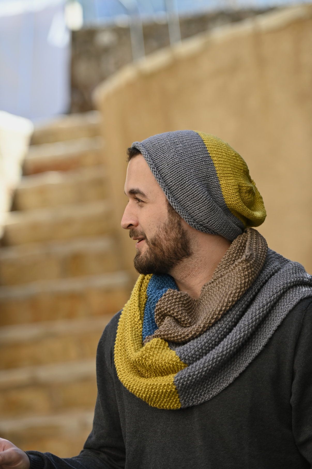 Herrenschal mit Mütze | Anleitungsheft | Wolle Cora Linie 20  | Stricken | ONline