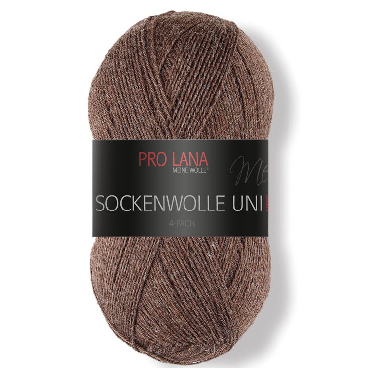 Sockenwolle uni - 4-fach von Pro Lana 0411 - rehbraun