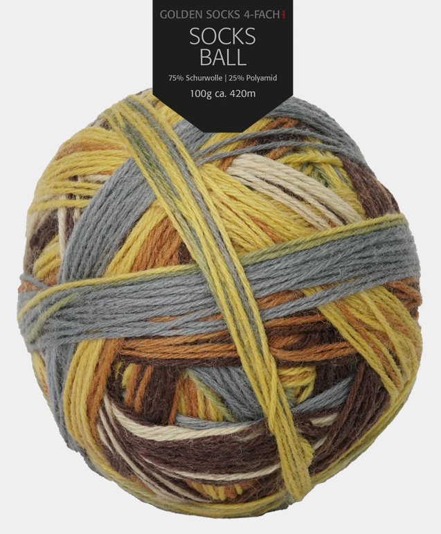 Golden Socks Ball - 4-fach Sockenwolle von Pro Lana 0011 - Farbverlauf