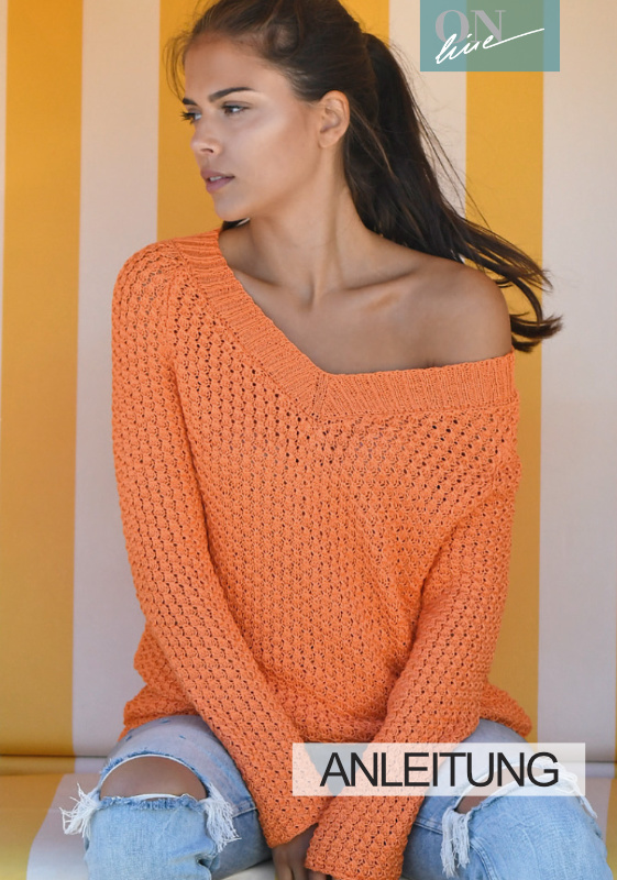Pullover mit weitem V-Ausschnitt (PDF / Download) | Einzelanleitung | Wolle Java Linie 164  | Stricken | ONline