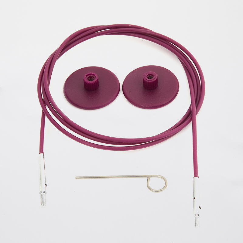 Seil lila, Edelstahl nylonummantelt für knit pro Nadelspitzen | 94cm für 120cm/47'' Rundstricknadel
