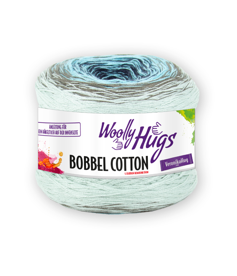 BOBBEL cotton 800m von Woolly Hugs 0039 - taube / blau