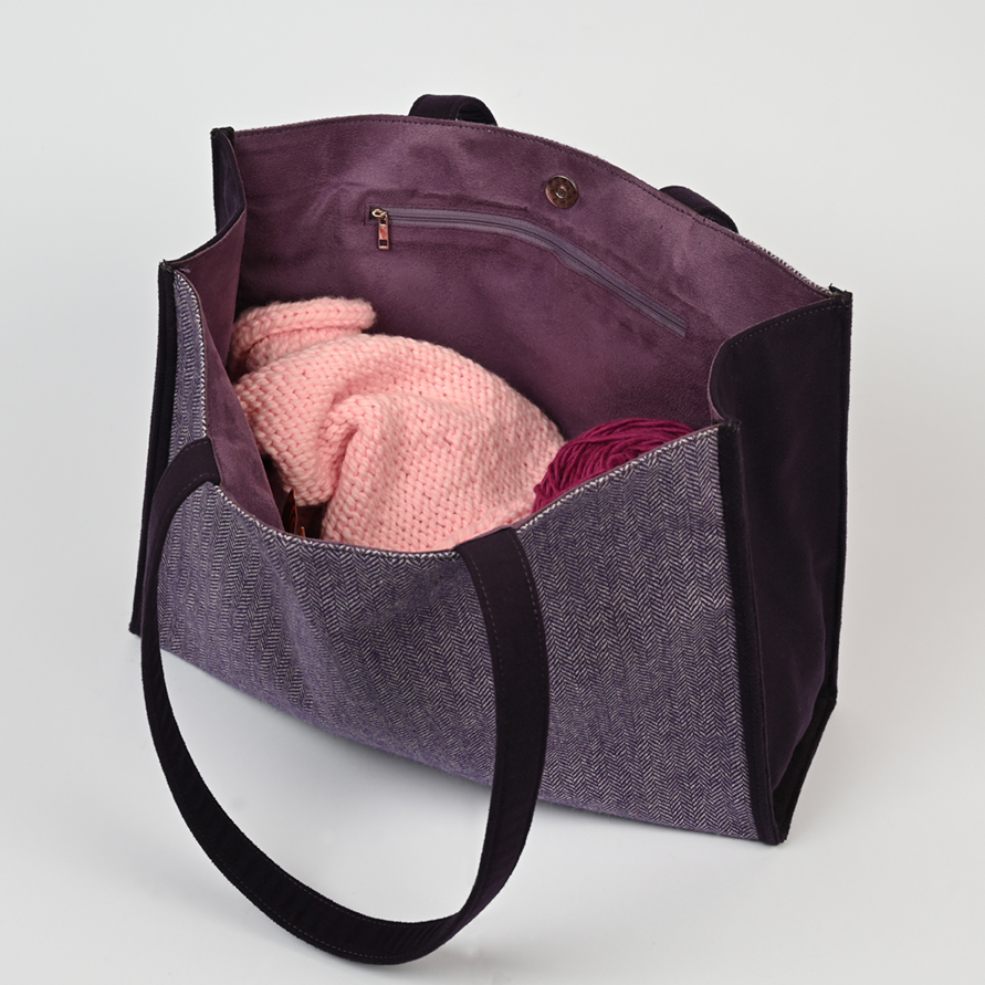 Tote Bag Snug Collection (Purple Tweed + Felt)