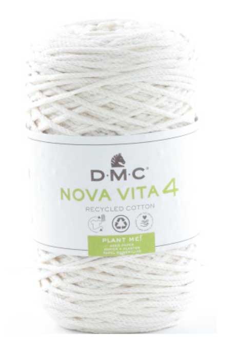Nova Vita 4 Häkel- Makramee und Strickgarn von DMC 0001 - creme