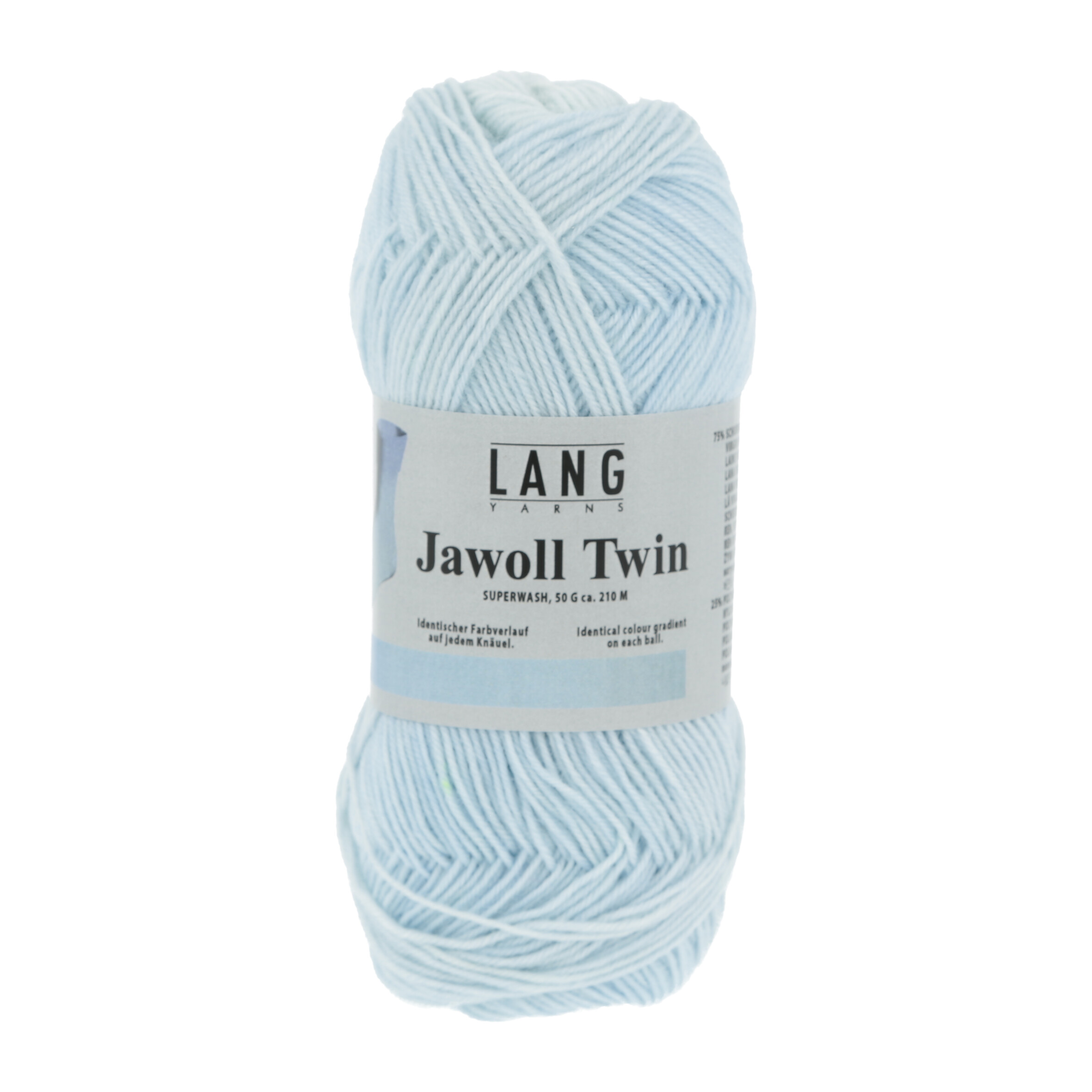 Jawoll Twin Strumpfgarn von Lang Yarns 0501 - hellblau/himmel