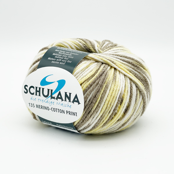 Merino Cotton 135 Print von Schulana 0400 - gelb/beige/ecru