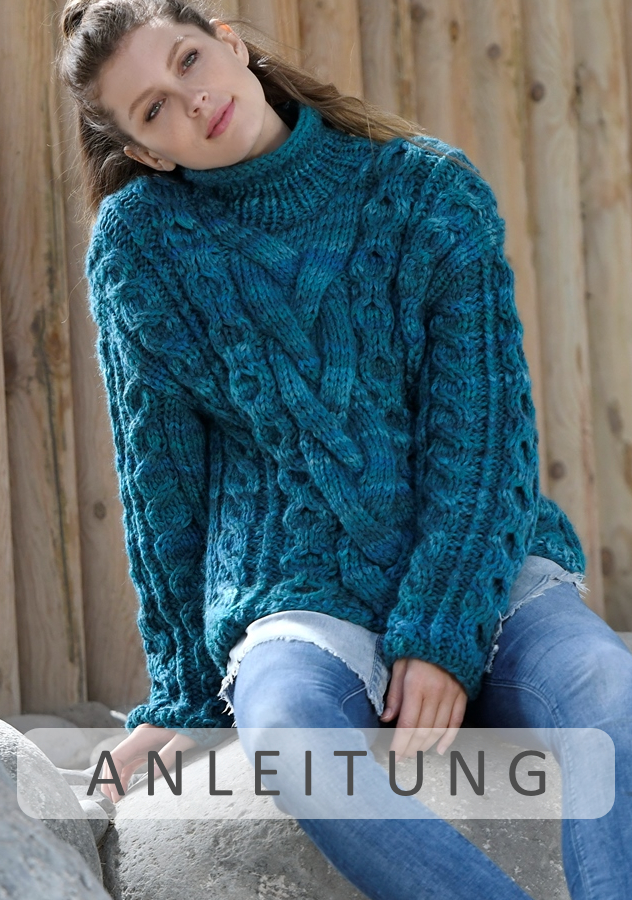 Grobstrick Zopfpullover | Anleitung als PDF | Stricken