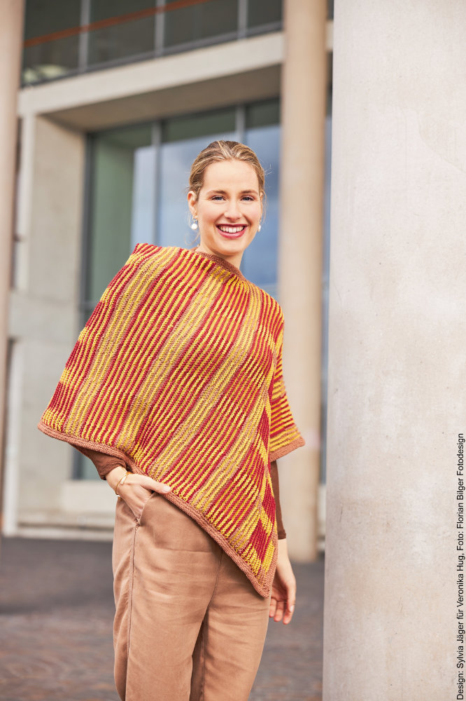 Poncho Schattenstricken | Wollpaket mit Merino Stretch | Stricken