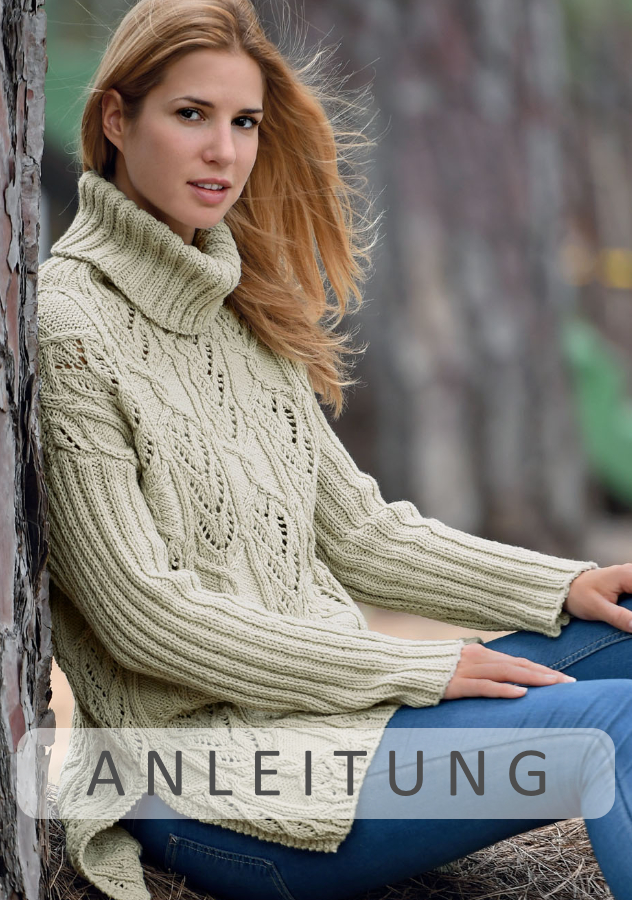 Ajourzopfpullover | Wollpaket mit Timona Linie 110 | Stricken