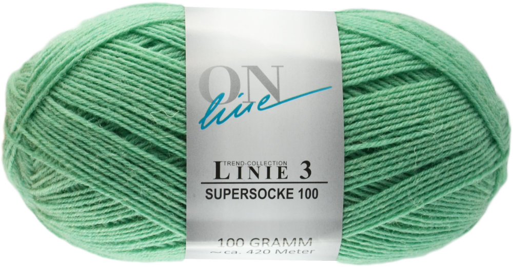 Supersocke 100 4-fach Uni, ONline Linie 3 0067 - mint