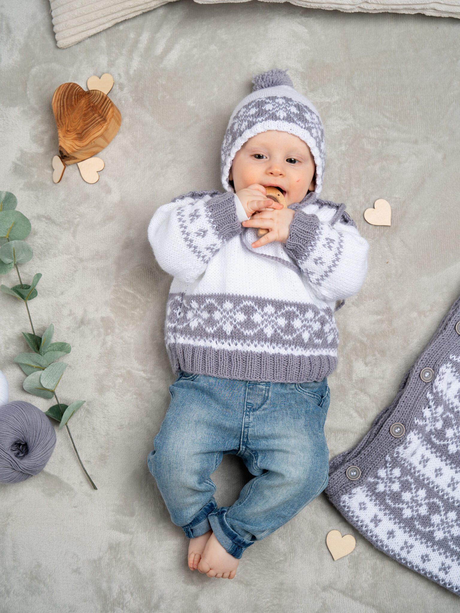 Pulli und Mütze mit Norwegermuster | Einzelanleitung | Wolle Baby Micro  | Stricken | Pro Lana