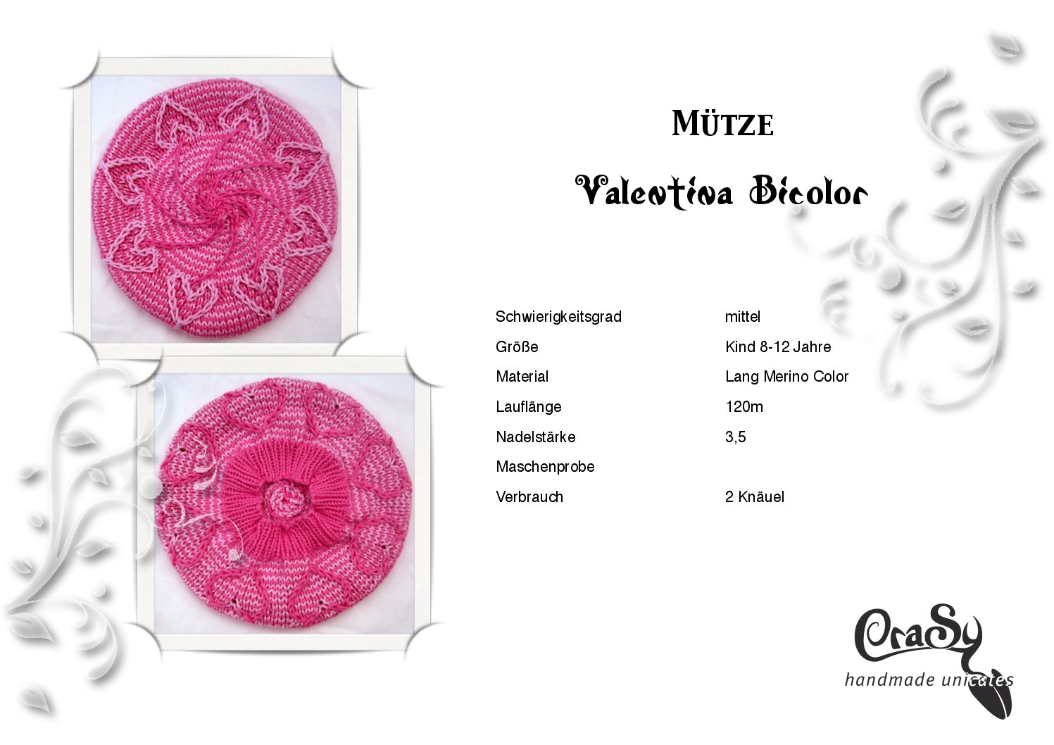 Mütze Valentina Bicolor | Einzelanleitung | Stricken | Sylvie Rasch Mütze Valentina Bicolor | Einzelanleitung | Stricken | Sylvie Rasch