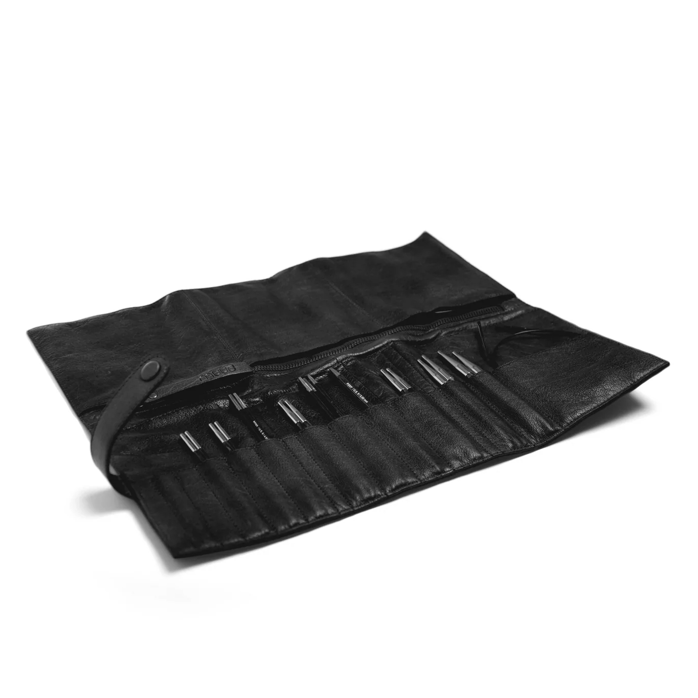 Stockholm - etui für Nadelsysteme und Rundstricknadeln, handgefertigt aus Echtleder von muud black
