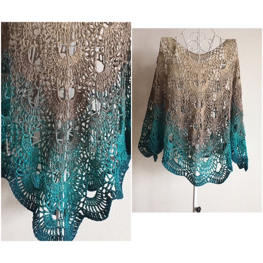 Poncho Virus Like | Einzelanleitung | Wolle BOBBEL cotton 800m  | Häkeln | Veronika Hug