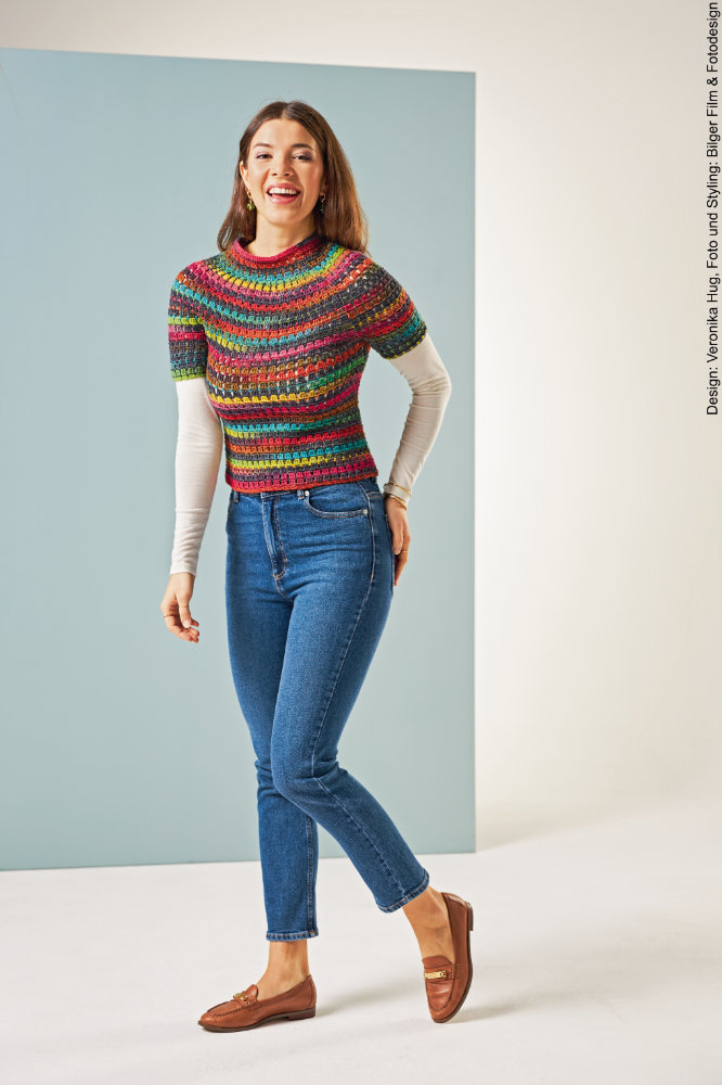 Rundpassenpulli Spirit | Anleitungsheft | Wolle Paint Socks  | Häkeln | Veronika Hug, Woolly Hugs, Christophorus Verlag