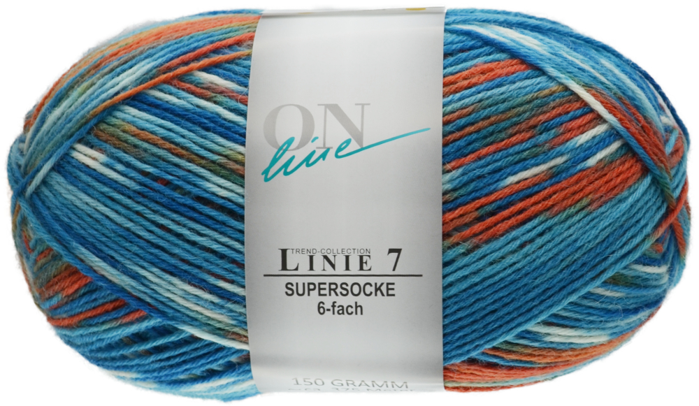 Supersocke 6-fach Linie 7 Color ONline 0703 - blau / orange