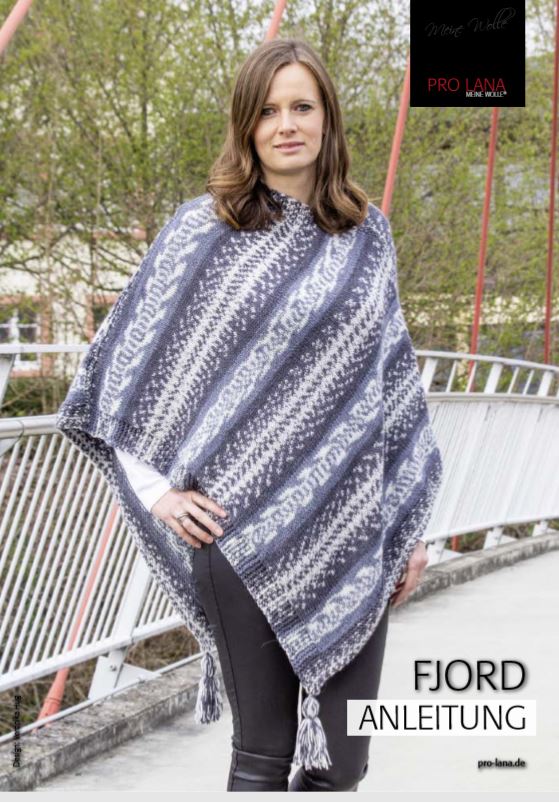 Poncho | Einzelanleitung | Wollpaket mit Fjord  | Stricken | Regina Bühler