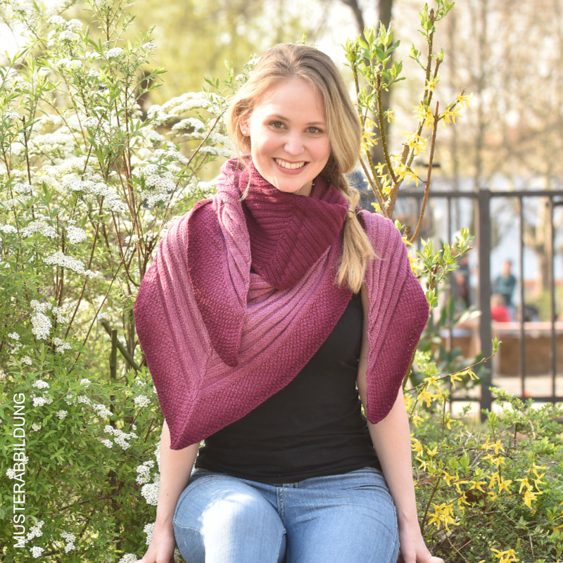 Tuch Streifenpaule | Einzelanleitung | Wolle Agave Linie 459  | Stricken | Sylvie Rasch
