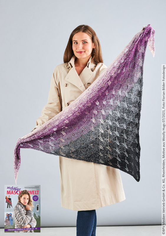 Tuch Lampion ab Spitze | Anleitungsheft | Wolle BOBBEL cotton 800m  | Stricken | Woolly Hugs