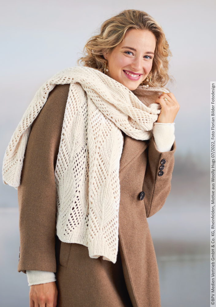 Stola Federleicht | Anleitungsheft | Wolle Cashmere+  | Stricken | Veronika Hug, Woolly Hugs, Christophorus Verlag