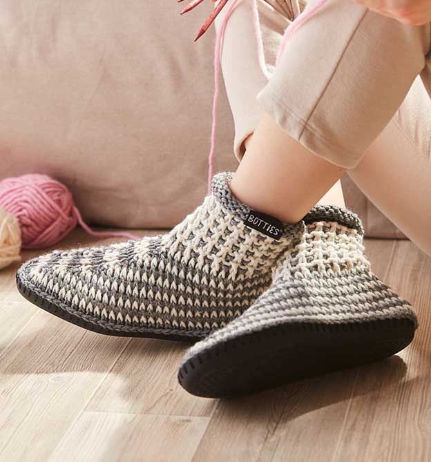 Botties stricken - Der neue Stricklook für die Trendsohle Botties stricken - Der neue Stricklook für die Trendsohle