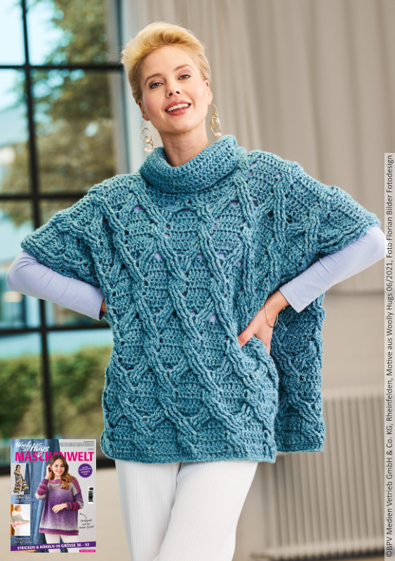 Poncho Crochet-Wonder | Anleitungsheft | Wolle SHEEP  | Häkeln | Woolly Hugs