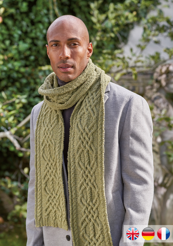 Herren-Schal Gable | Wollpaket mit Denim Revive col. 219 pistachio ca. 100 m50 g| Stricken