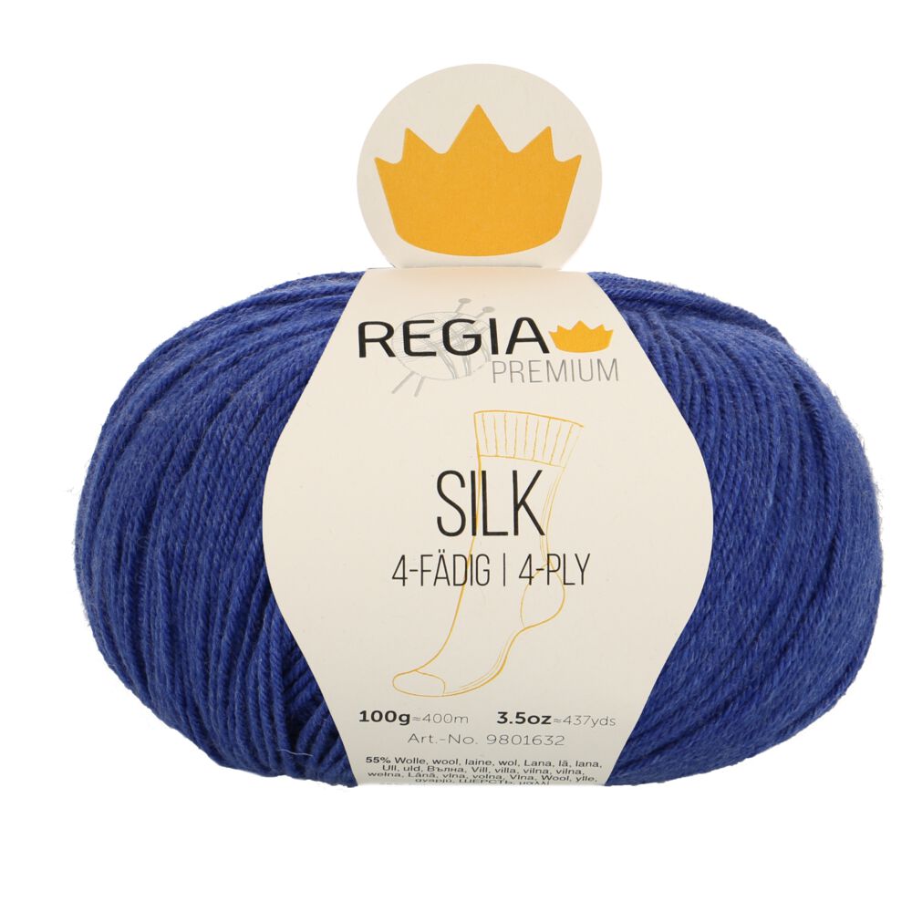 Premium Silk Uni 4-fach Sockenwolle 100 g von Regia 00056 navy
