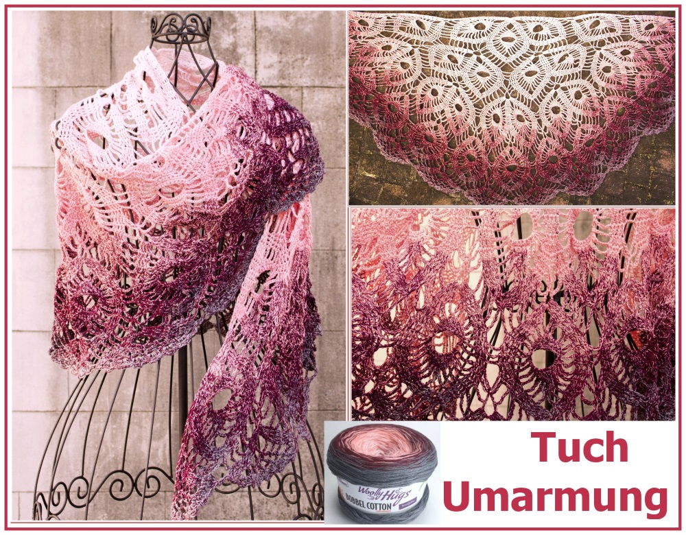 Tuch Umarmung | Einzelanleitung | Wolle BOBBEL cotton 800m  | Häkeln | Veronika Hug