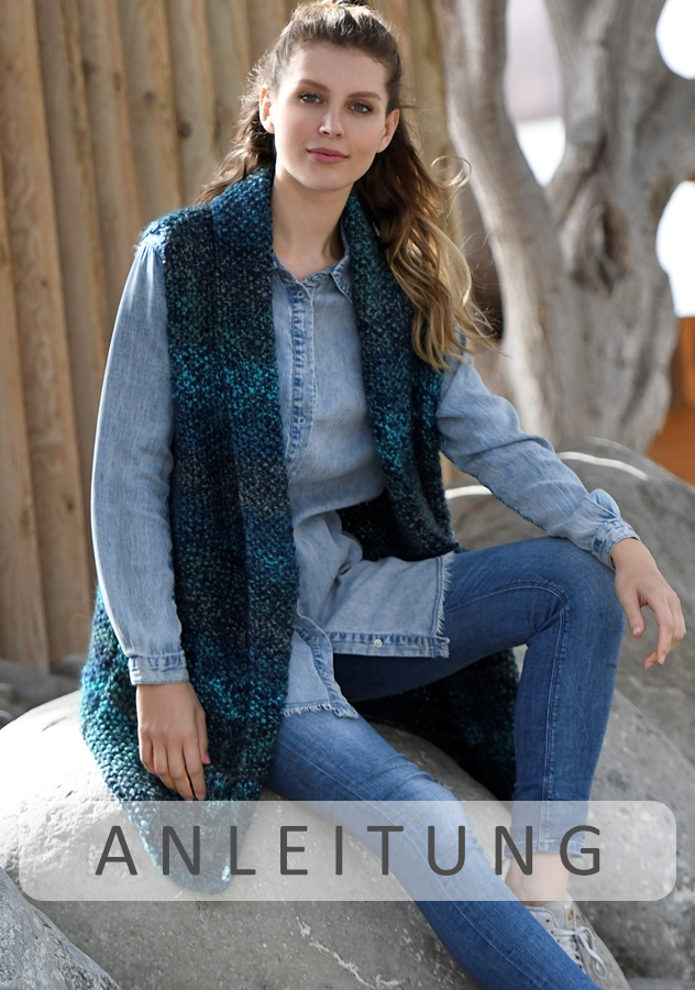 Lange Weste | Einzelanleitung | Wolle Omedo Linie 464  | Stricken | ONline