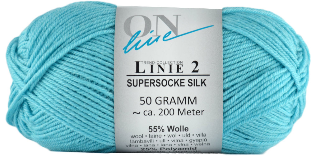 Supersocke Silk Uni Linie 2 von ONline 0032 - türkis