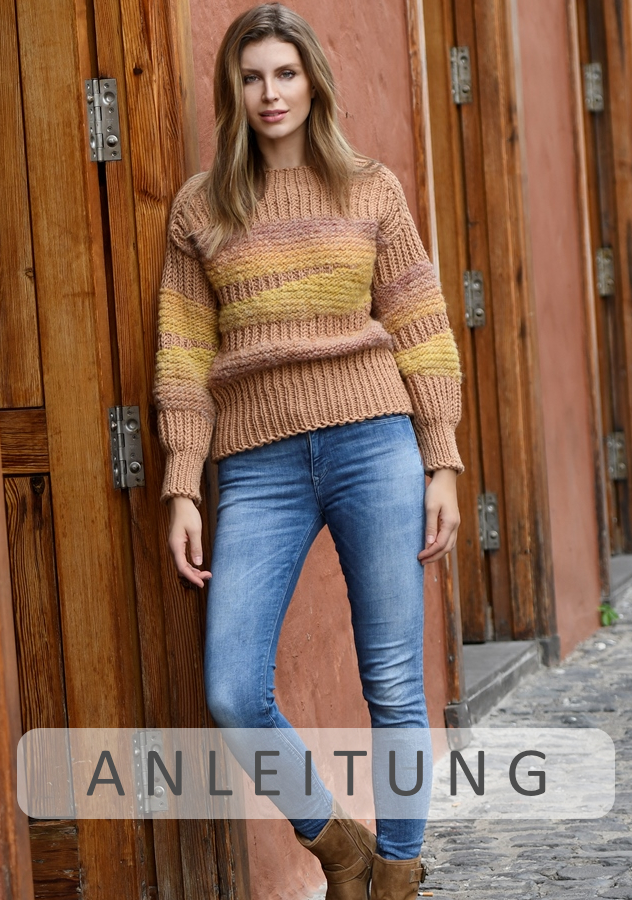 Materialmix-Pullover | Anleitung als PDF | Stricken