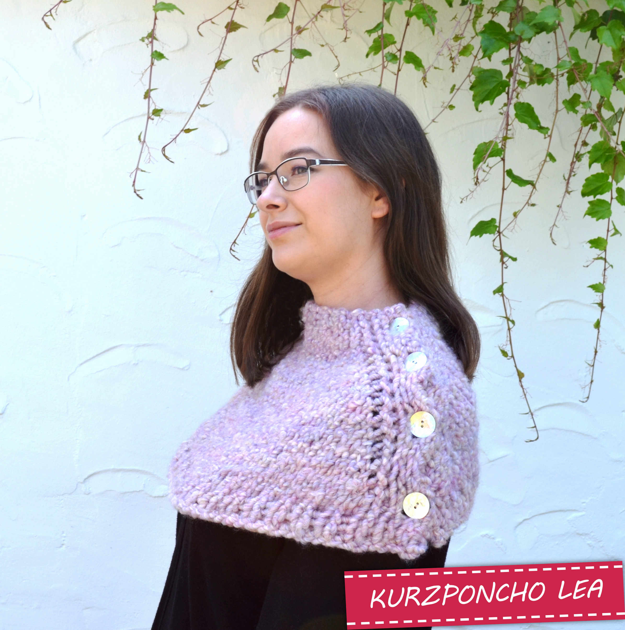 Kurzponcho Lea | Wollpaket mit Urtica Linie 451 | Stricken