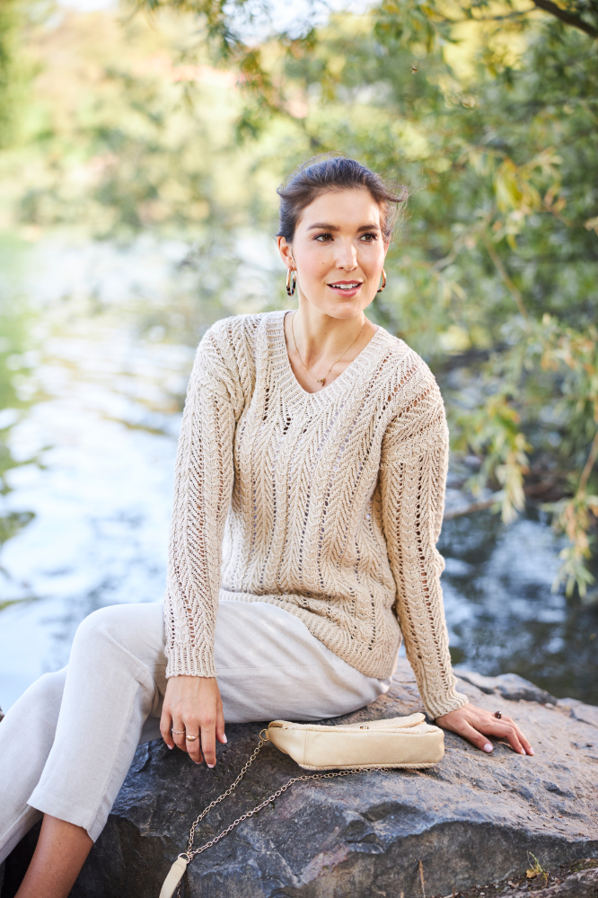 Pulli mit Zopfmusterkombinationen | Anleitungsheft + Wolle Natural Logic | Stricken