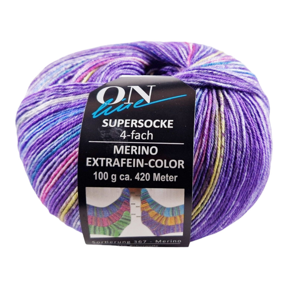 Supersocke Merino Extrafein Sort. 367 Color 4-fach von ONline 3042 Supersocke Merino Extrafein Sort. 367 Color 4-fach von ONline 3042