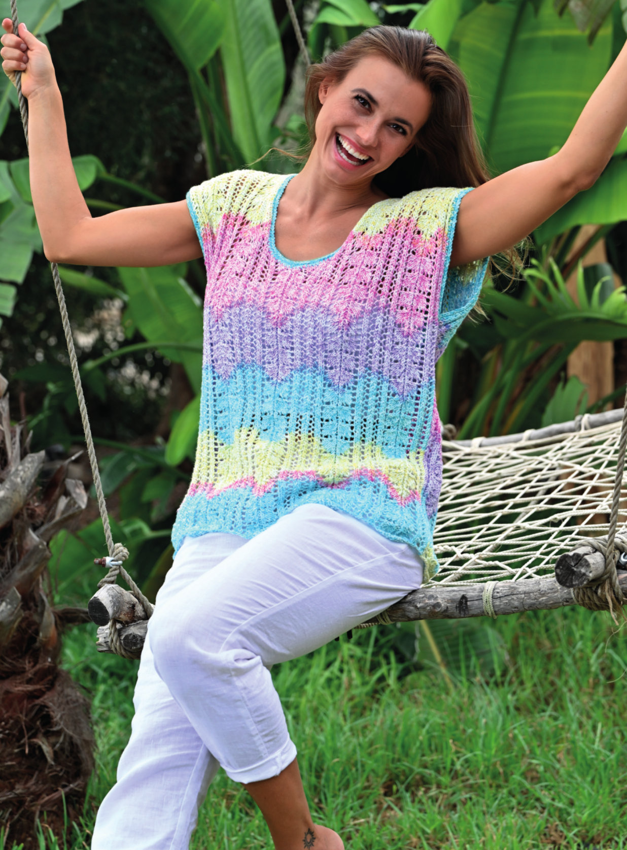 Ajourtop im Farbverlauf | Anleitungsheft | Wolle Cotton Wave Linie 477  | Stricken | ONline