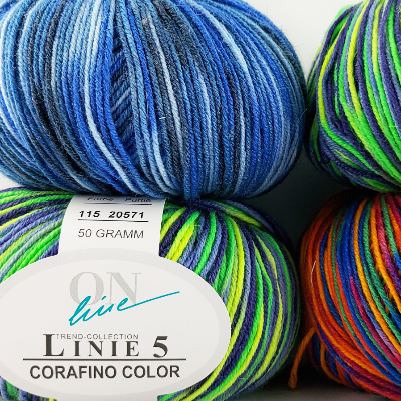 Corafino Linie 5 Color von ONline 0117 - Verlauf gelb/weiß gesprenkelt