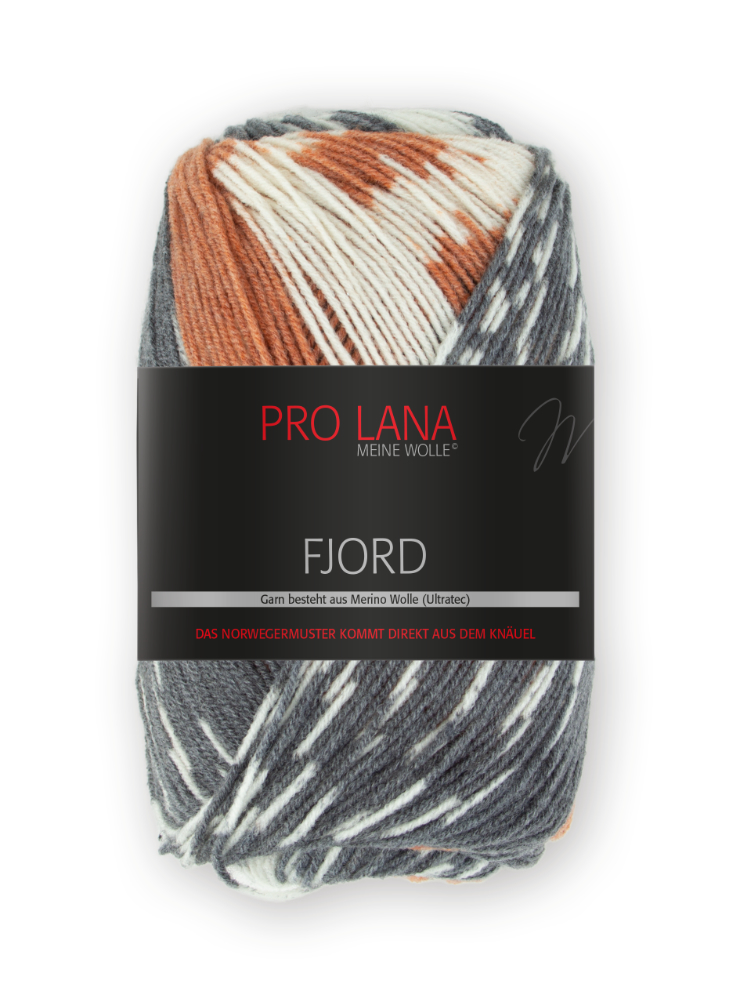 Fjord von Pro Lana 0087 - camel/grau/weiß