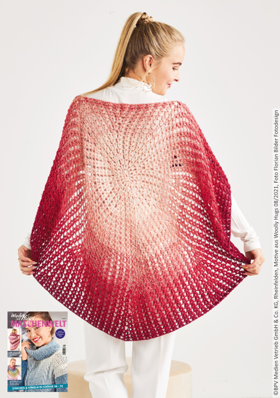 Kreis-Poncho Büschel-Masche | Anleitung aus Heft | Häkeln | Woolly Hugs