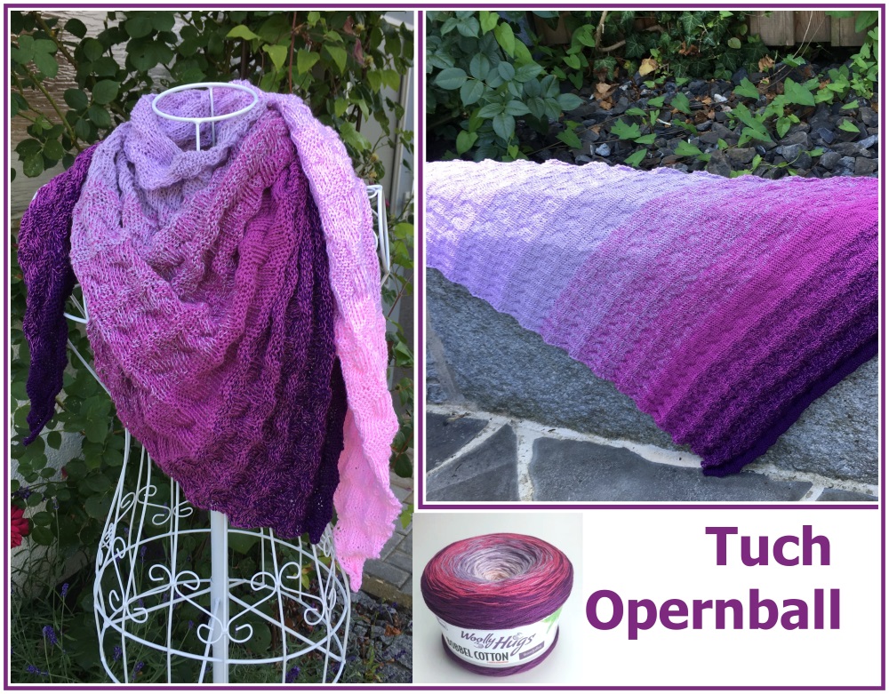 Tuch Opernball | Einzelanleitung | Wolle BOBBEL cotton 800m  | Stricken | Veronika Hug
