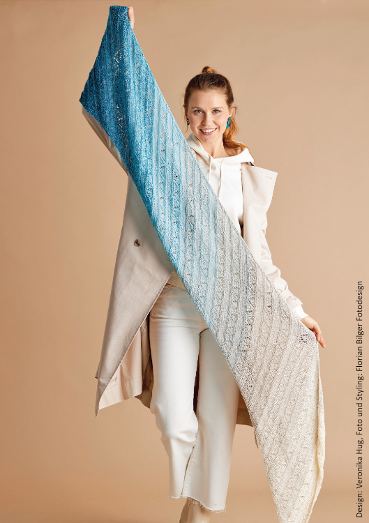 Stola Diagonal | Anleitungsheft | Wolle BOBBEL cotton 800m  | Stricken | Veronika Hug, Woolly Hugs, Christophorus Verlag