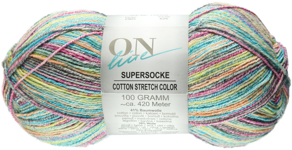 Supersocke Cotton Stretch Sort. 347 Color 4-fach von ONLine 2905 - multicolor Alle