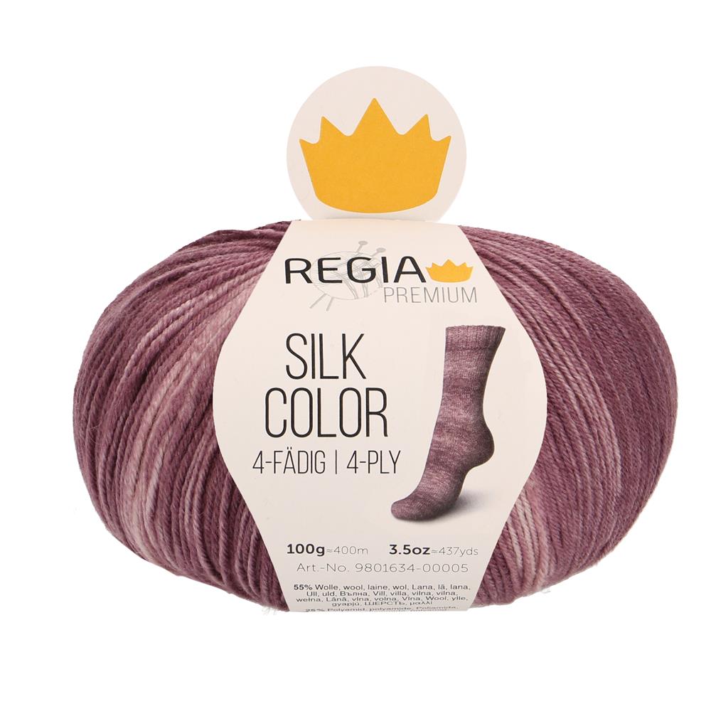 Premium Silk Color 4-fach Sockenwolle 100 g von Regia 0045 - feige