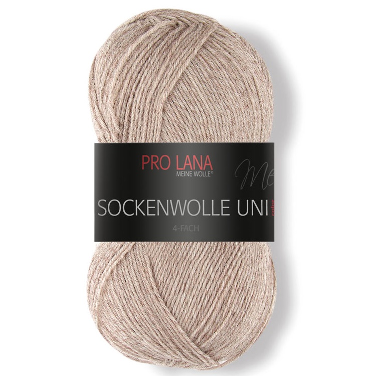 Sockenwolle uni - 4-fach von Pro Lana 0410 - beige