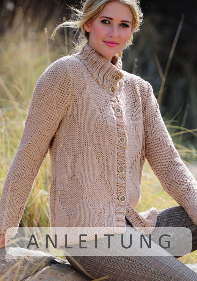 Jacke im Rautenmuster | Anleitung als PDF | Stricken